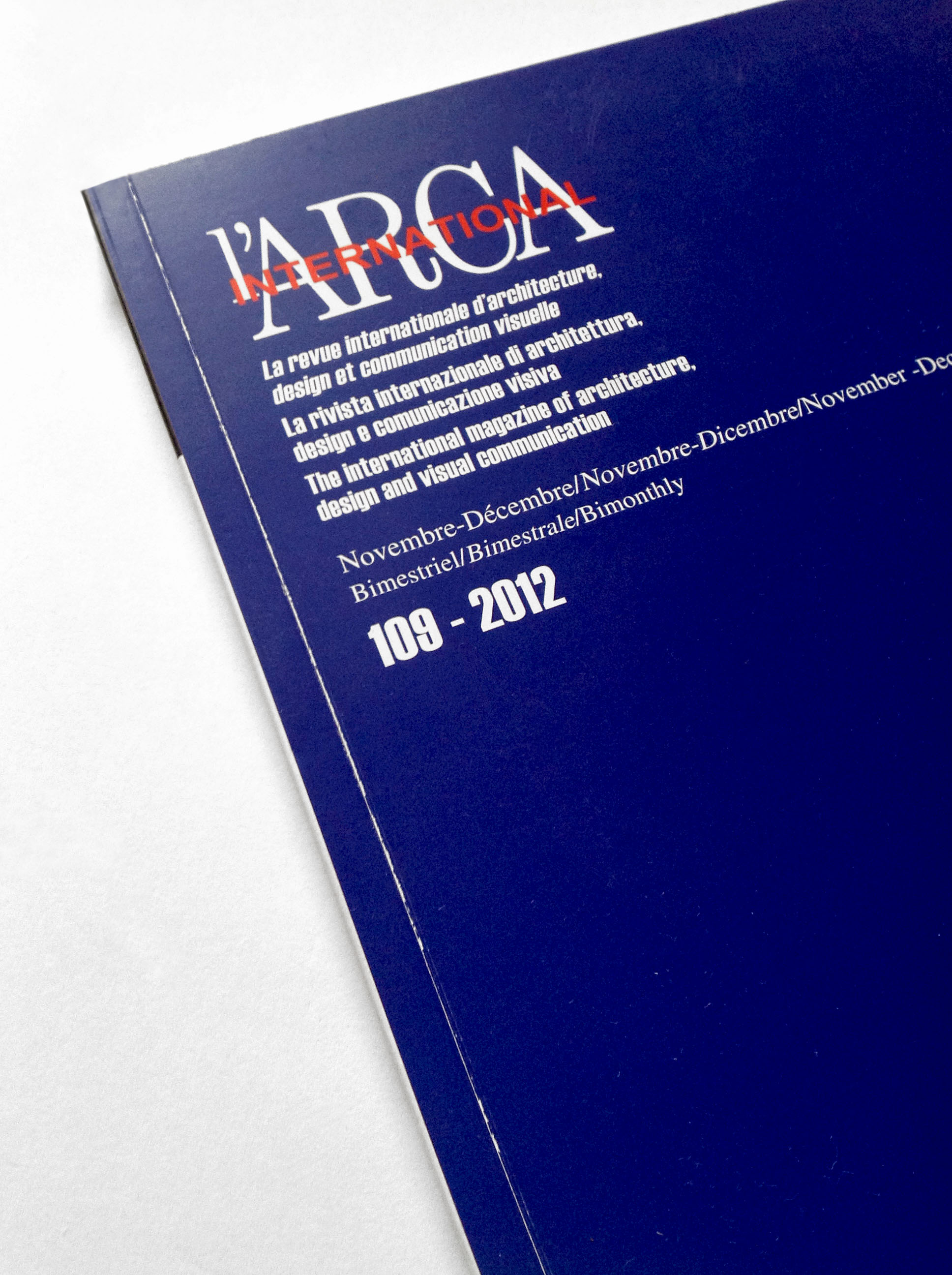 La grafica è stata pubblicata su L'Arca.International Magazine of Architecture. Numero 109/2012 Novembre Dicembre